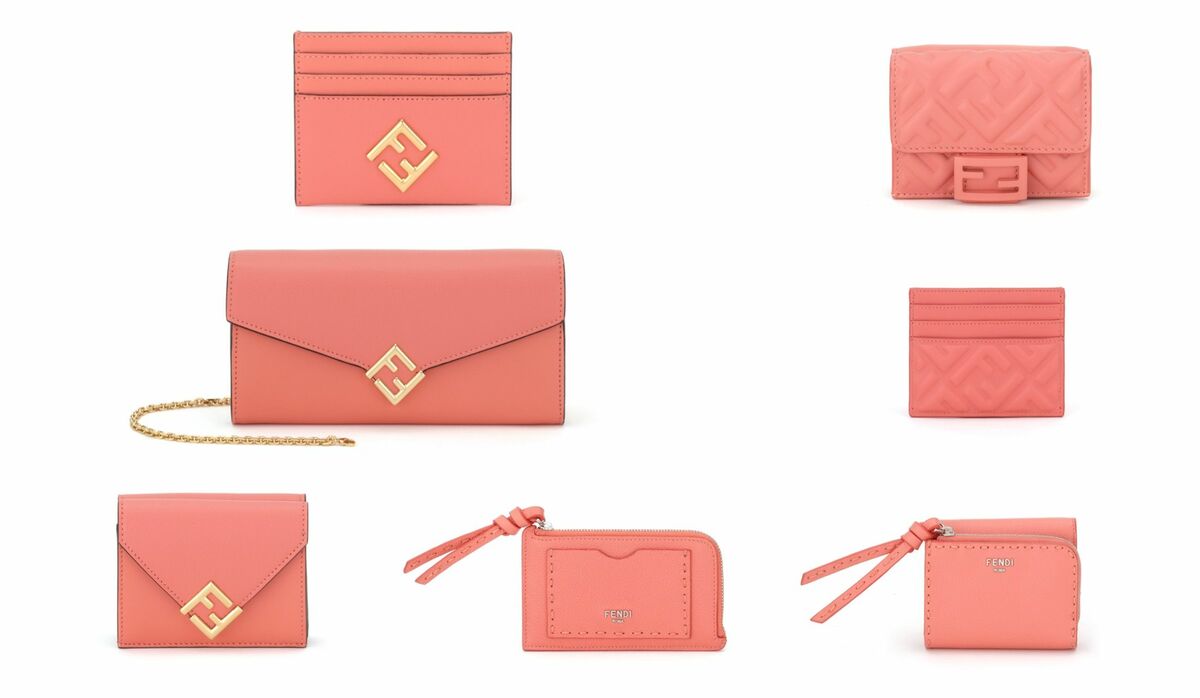 FENDI フェンディ ナッパレザー バゲット カードケース 現行 ピンク 