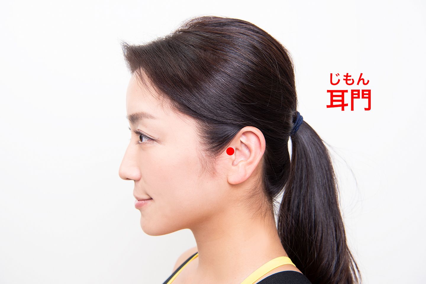 リフトアップのツボ「耳門」(じもん)の位置を確認