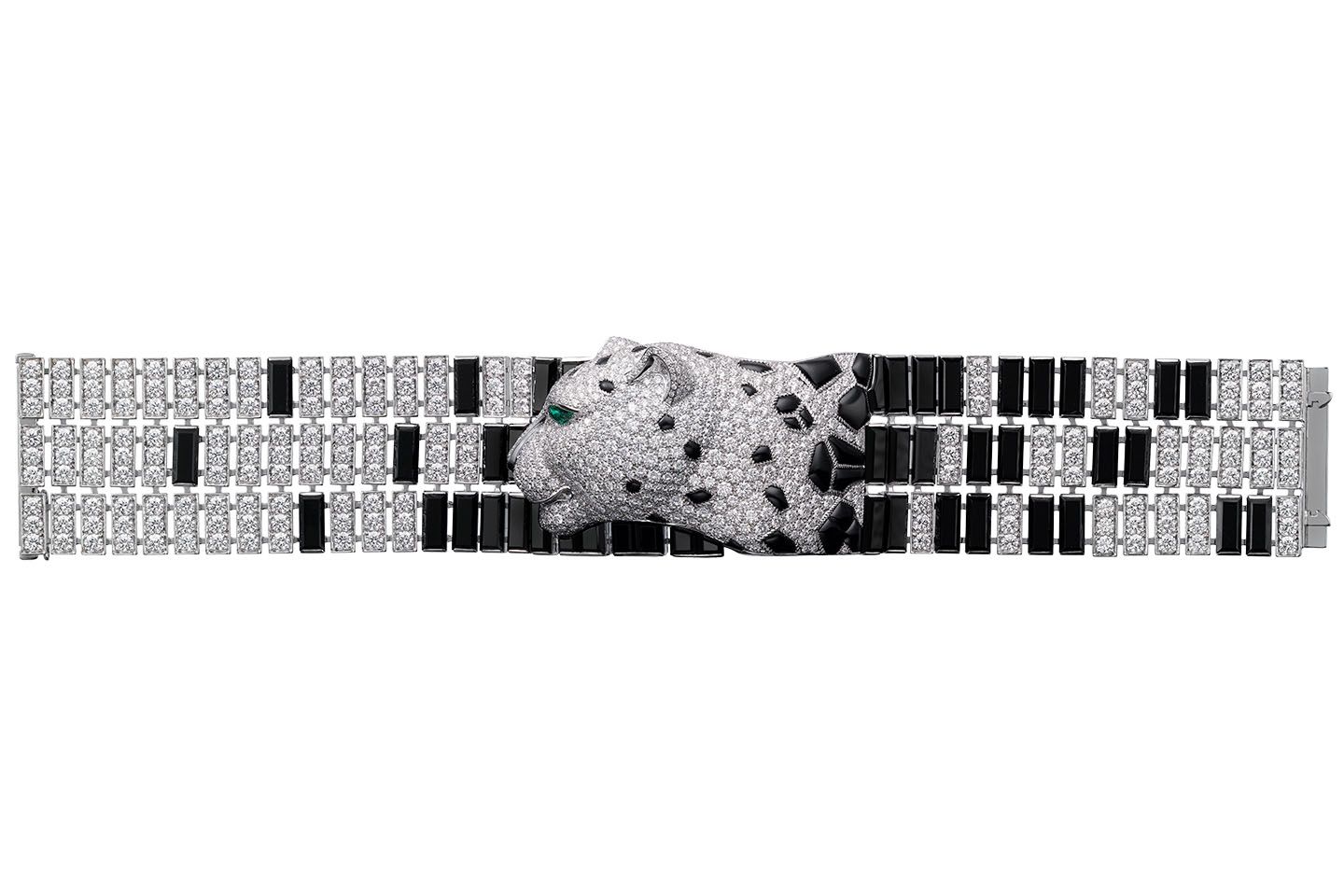 ブレスレット(カルティエ、2014年)ゴールド、ダイヤモンド、オニキス、エメラルド/個人蔵 Vincent Wulveryck © Cartier