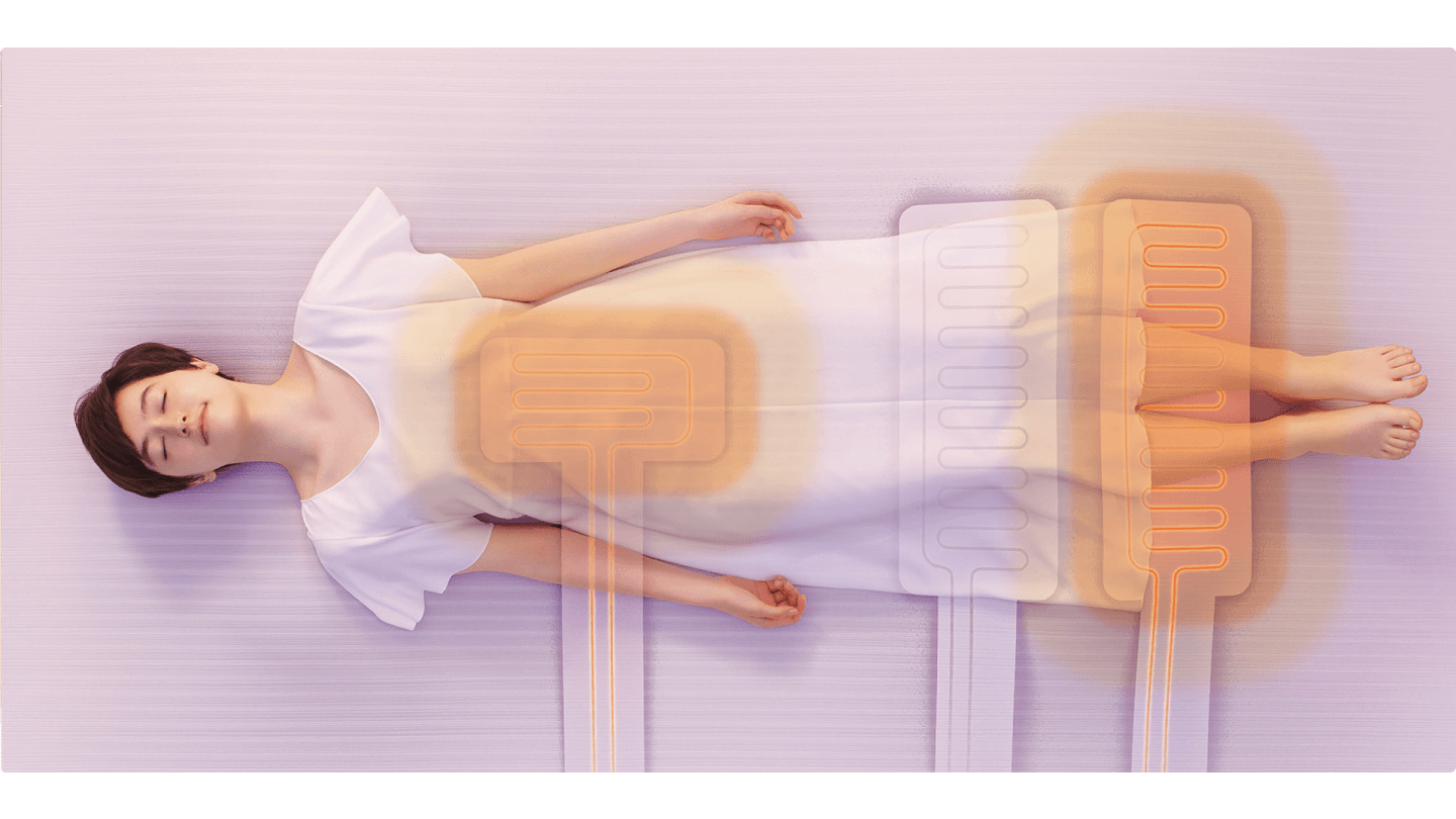 眠る時と、目覚める時だけ、最適な温度に自動で温めてくれます。