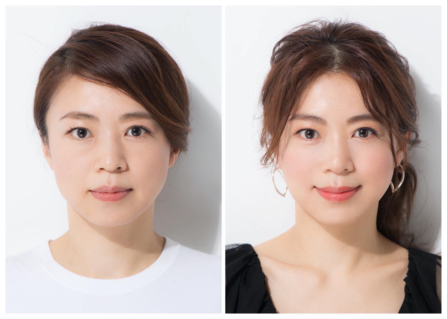 ゴルゴラインがカバーしきれていないセルフメイクから、ゴルゴラインの存在をまったく感じさせない長井メイクへ。