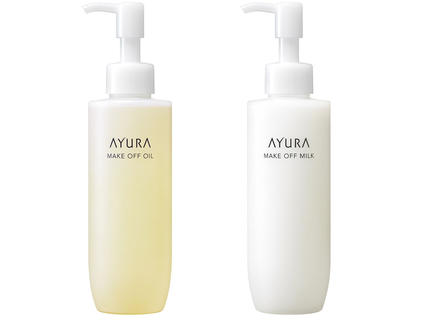 左/アユーラ メークオフオイル 170ml ¥3,000、右/メークオフミルク170ml ¥3,000