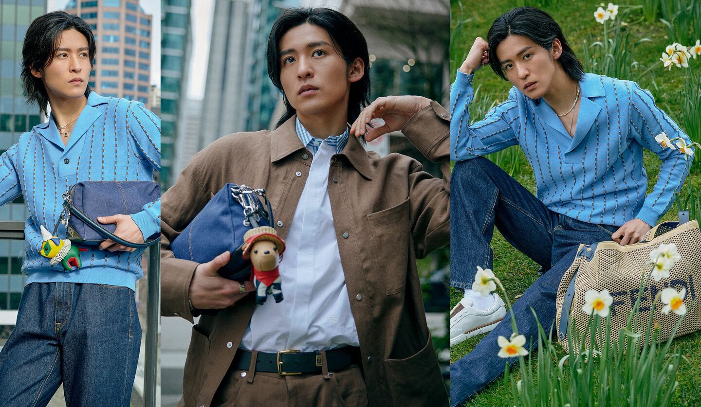 Snow Manメンバーの目黒 蓮さん主演の「フェンディ」公式LINE、X、Facebookにて順次、公開されるインタビュー映像内の画像