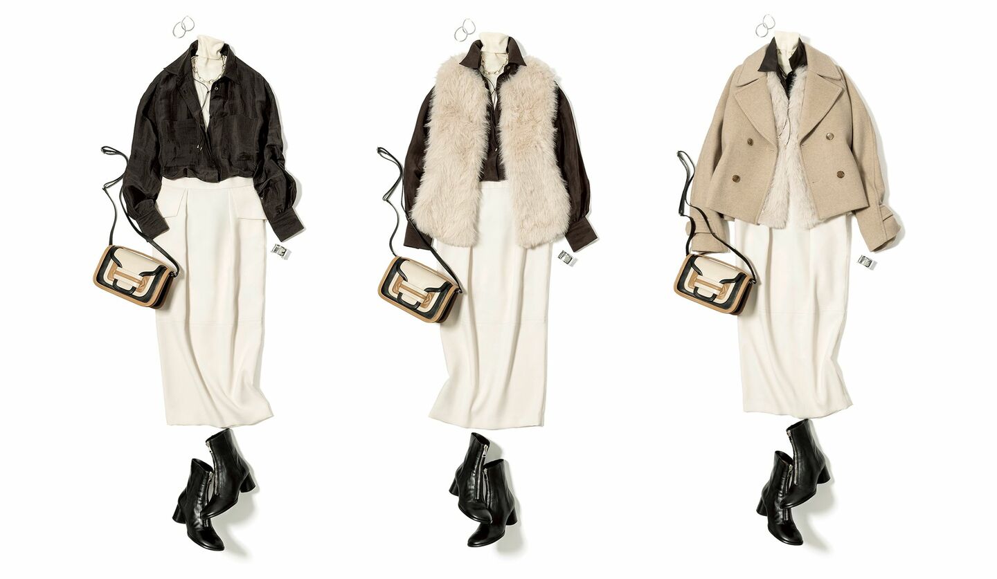 望月律子さんスタイリングによる冬コーデ3種