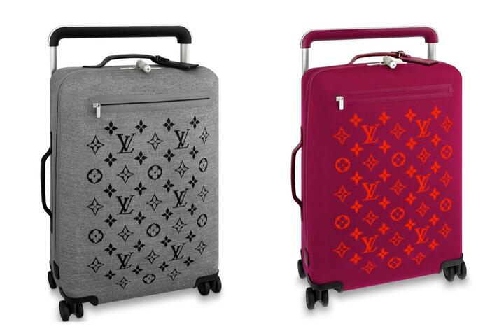 キャリーバッグ「ホライゾン・ソフト4R55」［素材：ニット、カラー：左／ヘザーグレー、右／フューシャ］【縦55cm×横39cm×奥行21cm、3.5kg、37L】各￥322,000（税抜）　