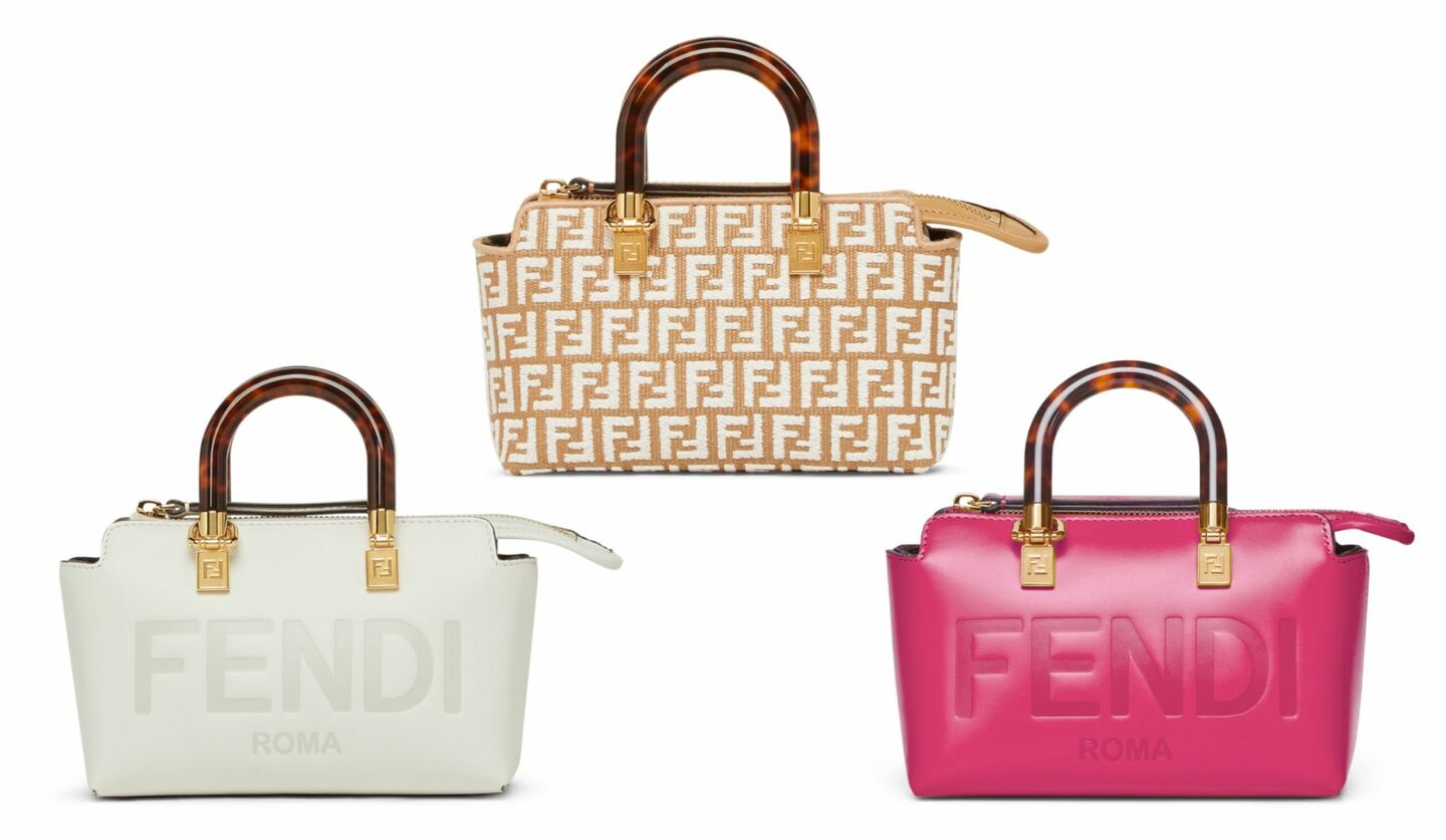 FENDI フェンディロゴデザインバイカラーレザーショルダーバッグ-