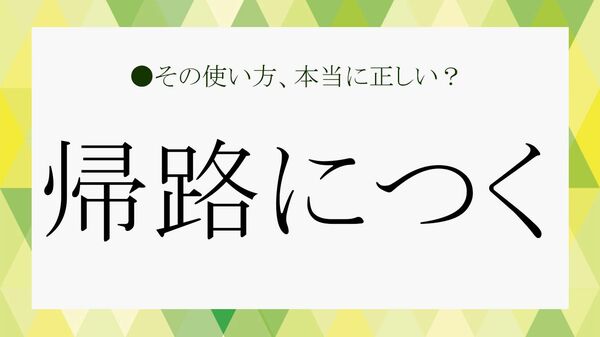「帰路につく」とは？ 意味・漢字・使い方を例文で解説【大人の語彙力強化塾】