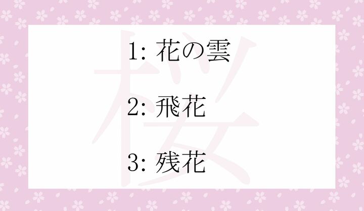 「桜」の別名としても使われる言葉はどれ？
