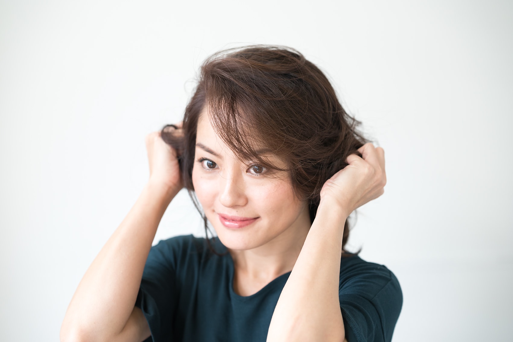 毛先だけに揉み込む