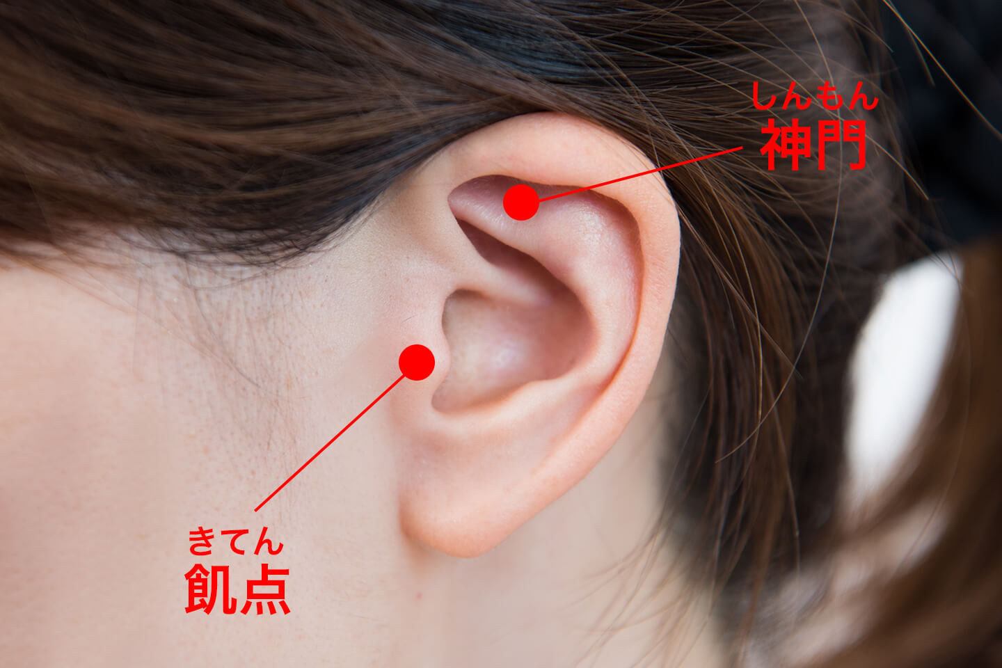 耳のツボ押しは顔の血流もアップするので、潤いやハリが高まる効果もあり。