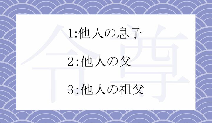 「令尊」とは、どんな人を意味する言葉？