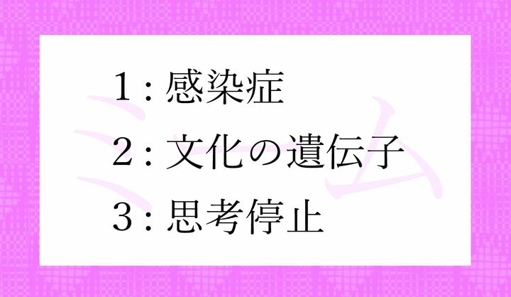 「ミーム」の意味として正しいのはどれ?