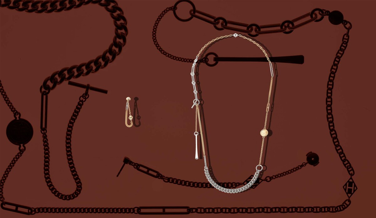 異素材ミックスでより美しく◎【HERMES】エリュディスネックレス ネックレス-《ミックス・アンド