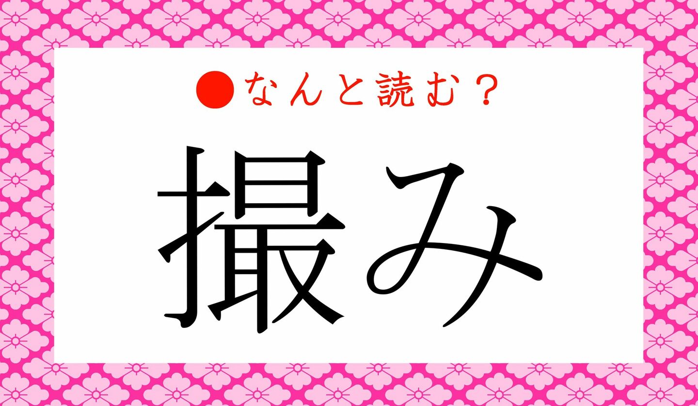 日本語クイズ　出題画像　難読漢字　「撮み」なんと読む？