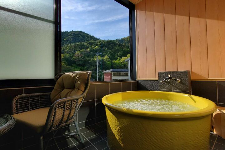 客室の半露天風呂