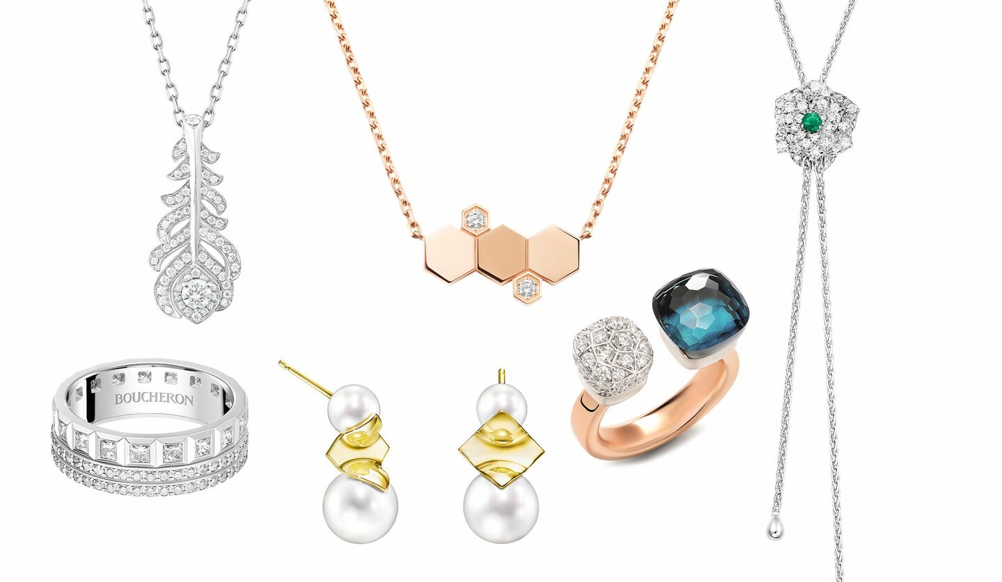 「ブシュロン」「ショーメ」「ピアジェ」「ポメラート」「TASAKI」のジュエリー