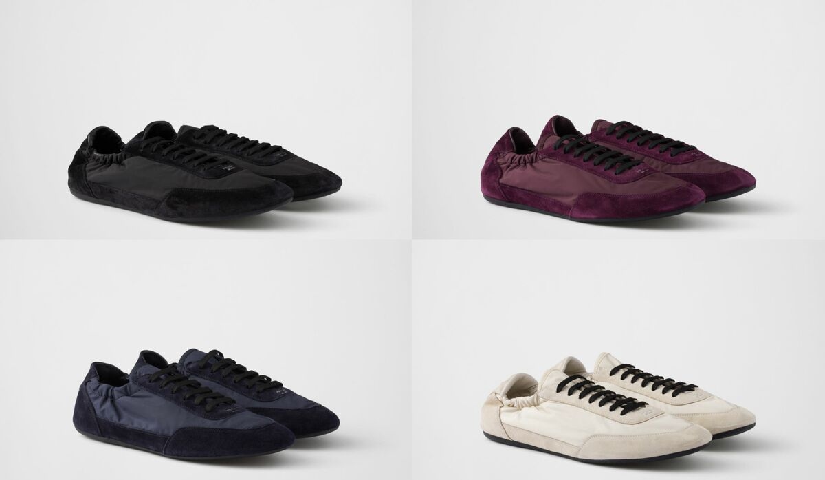 【都会的な】PRADA 折りたたみスエード付きリナイロンスニーカー img_fecfe3b0eaf7e19321364007db