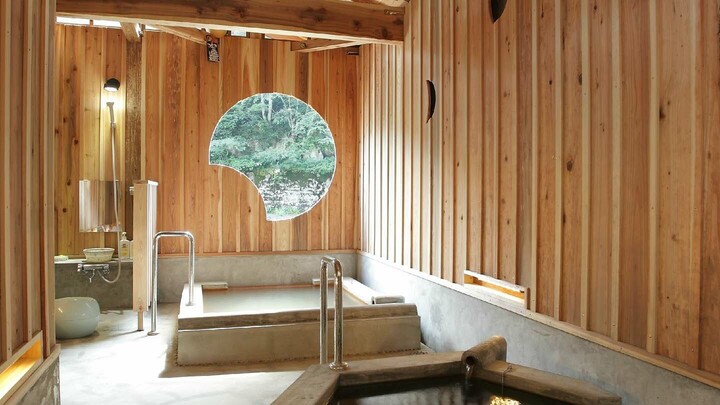 福島県金山町にある「玉梨温泉 恵比寿屋」の貸切風呂「月と太陽」